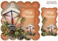 Borange Lantern Merry Christmas 8in Scallop Topper