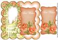 Peach Rose Arch Best Wishes 8in Scallop Topper