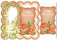 Peach Rose Arch Happy Anniversary 8in Scallop Topper