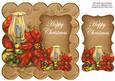 Vtea Candle Lantern Happy Christmas 8in Scallop Topper
