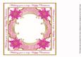 Cerise Poinsettia Happy Christmas Lattice 8in Insert Panel