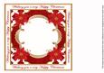 Red Poinsettia Happy Christmas Lattice 8in Insert Panel