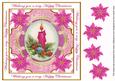 Cerise Candle Happy Christmas Lattice Corner 8in Topper