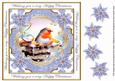 Blue Robin Happy Christmas Lattice Corner 8in Topper