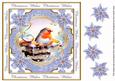 Blue Robin Christmas Wishes Lattice Corner 8in Topper