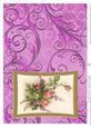 Rose Bouquet Curved Gold Frame Card