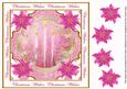 Cerise Candles Christmas Wishes Lattice Corner 8in Topper