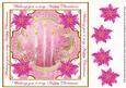 Cerise Candles Christmas Wishes Lattice Corner 8in Topper