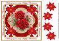 Red Roses Happy Christmas Lattice Corner 8in Topper