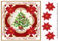 Elegant Red Tree Happy Christmas Lattice Corner 8in Topper