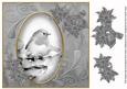Robin1 Silver Toned 8in Swirl Decoupage Topper