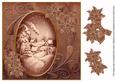 Snowy Village Dusky Pink Toned 8in Swirl Decoupage Topper