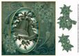 Christmas Bells Teal Toned 8in Swirl Decoupage Topper
