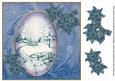 Snow Scene1 Blue Toned 8in Swirl Decoupage Topper