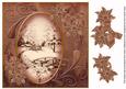 Snow Scene1 Dusky Pink Toned 8in Swirl Decoupage Topper
