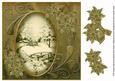 Snow Scene1 Olive Toned 8in Swirl Decoupage Topper
