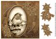 Robin1 Tea Toned 8in Swirl Decoupage Topper