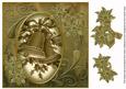 Christmas Bells Olive Toned 8in Swirl Decoupage Topper
