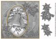 Christmas Bells Silver Toned 8in Swirl Decoupage Topper
