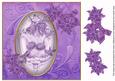 Lovebirds Lilac Toned 8in Swirl Decoupage Topper