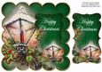 Lantern Dgreen Happy Christmas 8in Scallop Topper