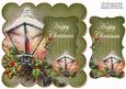 Lantern Olive Happy Christmas 8in Scallop Topper