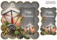 Lantern Silver Happy Christmas 8in Scallop Topper