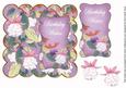 Fuchsia Lilac Birthday Wishes 7in Decoupage Scallop Topper