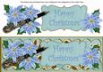 Teal Poinsettia Happy Christmas Xl Dl Decoupage Topper
