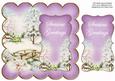 Lilac Snowscene Seasons Greetings 8in Scallop Topper