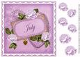 Lilac Roses July 8in Decoupage Topper