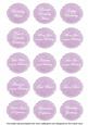 Lilac Hibiscus Matching Birthday Sentiment Fancy Label Sheet