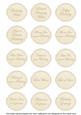 Cream Rose Matching Birthday Sentiment Fancy Label Sheet