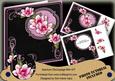 Cerise Blk Magnolia 8in Aperture Decoupage Cf Mini Kit