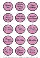 Cerise Blk Magnolia Matching Birthday Sentiment Label Sheet