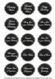 Black Dotty Fancy Birthday Sentiment Label Caption Sheet
