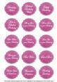 Cerise Dotty Fancy Birthday Sentiment Label Caption Sheet
