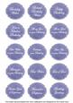 Dark Blue Dotty Fancy Birthday Sentiment Label Caption Sheet