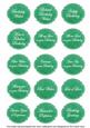 D Green Dotty Fancy Birthday Sentiment Label Caption Sheet