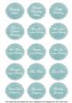 Dusk Teal Dotty Fancy Birthday Sentiment Label Caption Sheet
