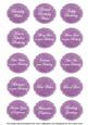 Purple Dotty Fancy Birthday Sentiment Label Caption Sheet