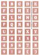 Pink White Dotty Mix Alphabet Tile Embellishment Sheet