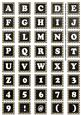 Black White Dotty Mix Alphabet Tile Embellishment Sheet