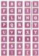 Cerise White Dotty Mix Alphabet Tile Embellishment Sheet