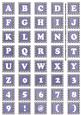 Dblue White Dotty Mix Alphabet Tile Embellishment Sheet