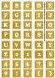 Gold White Dotty Mix Alphabet Tile Embellishment Sheet