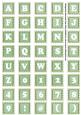 Mid Green White Dotty Mix Alphabet Tile Embellishment Sheet