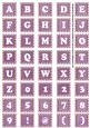 Purple White Dotty Mix Alphabet Tile Embellishment Sheet