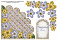 Blue Gold Fmk Celebrate 7in Scallop Corner Decoupage Topper