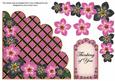 Blk Pink Fmk Thinkin Ofu 7in Scallop Corner Decoupage Topper